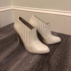 Off White leather stiletto booties